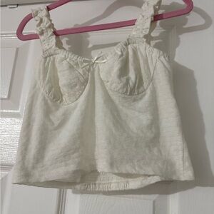 Billabong Cream Textured Crop Top